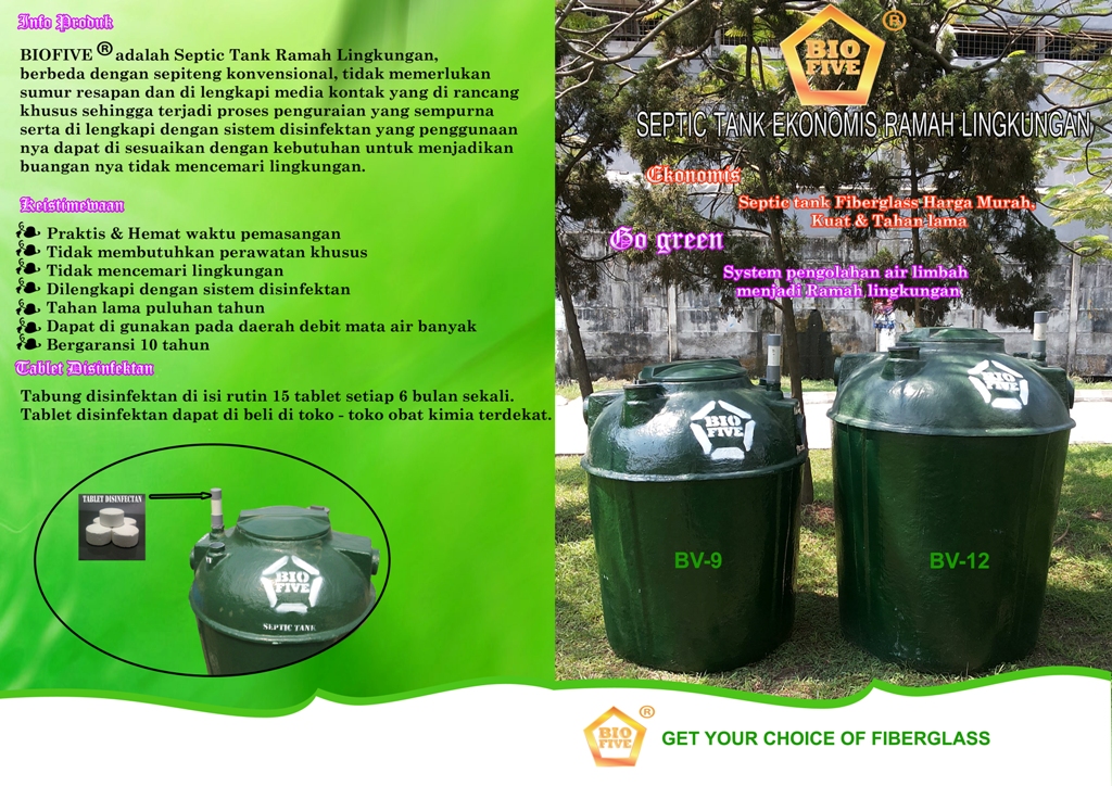 brosur septic tank biofive bv series hijau